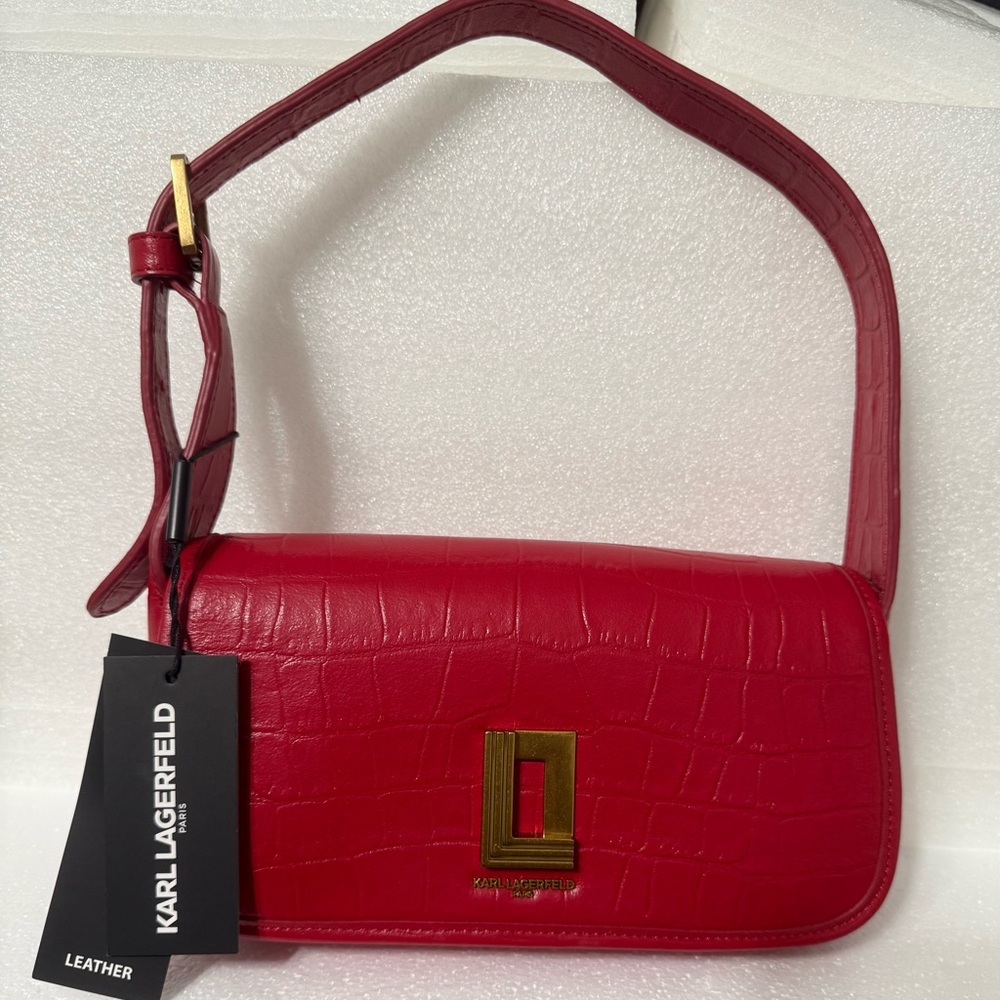 Karl Lagerfeld Vibrant Red Leather Accessory